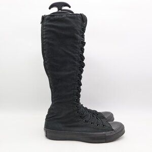 Converse All Star Women's Size 9 Knee High Sneaker Boots Zip Black 105383F